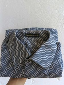 Men's Wave Pattern Cotton Shirt