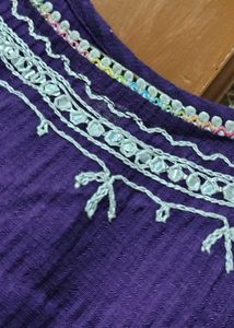 Embroidered Purple Kurta