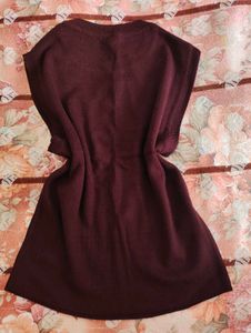 coffee brown Sleeveless Knit Top