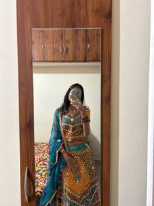 Vibrant Ethnic Mirror Work Lehenga Set