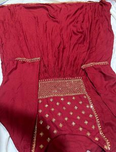 Beautiful Red Embroidered Kurta Set