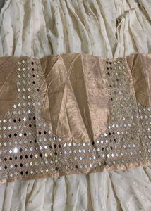 Elegant Beige Embellished Saree