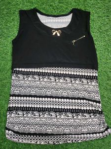 Stylish Black & White Printed Kurta