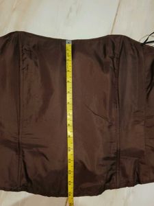 Women's Brown Strapless Corset Top