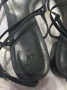 Stylish Black Strappy 1” heel Sandals