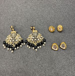Chandbalis + 2 Pairs Studs (Combo)
