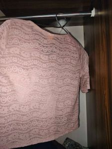 Light Pink Lace V-Neck Top