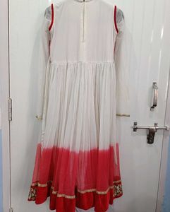 Beautiful wine Red &amp; White Anarkali Gown
