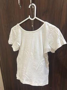 White Button-Up T-Shirt