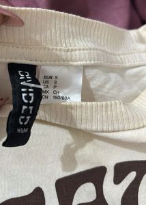 Cream Graphic Crop T-Shirt