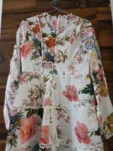 Floral Print Tiered Midi Dress