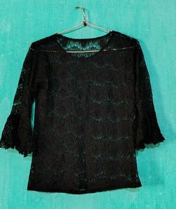 Black Lace Top Women's