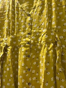 last price Chic Yellow Floral Button-Down Dress
