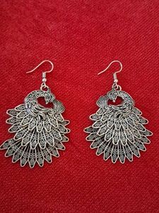 2 Pair, Peacock Inspired Drop Earrings