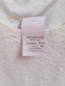 Off White Netted Top