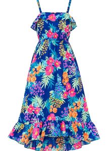 Vibrant Floral Ruffle Dress Size M-L Fix price