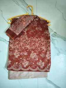 Maroon Floral Print Kurta Set with Dupatta