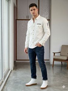 Men's Classic White Long Sleeve Shirt