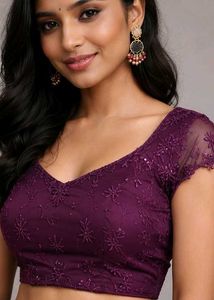 Stunning Purple Embroidered Lehenga Choli