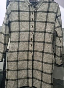 Vintage Plaid Wool Blend Coat