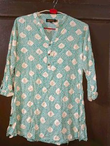 Mint Green Patterned Tunic Top☘️