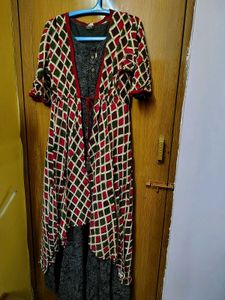 Bohemian Diamond Print indo western Set