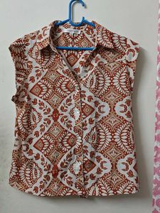 Women's Ethnic Print short Sleeve Blouse