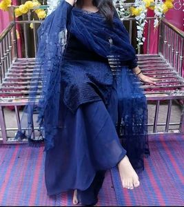 Beautifull Navy Blue Kurta Set with Dupatta💙