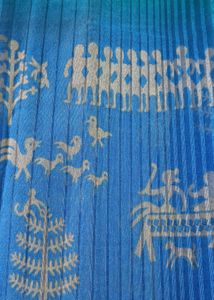 Fancy Blue And Green Beautiful Saree Uncut Blouse.