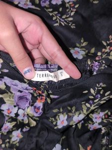 Black Floral sexy ruffle dress