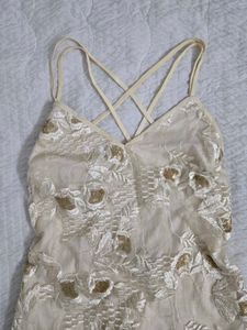 forever21 Embroidered Sheer Dress bust 32