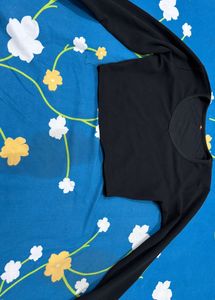 Black Long Sleeve Crop Top