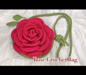 Crochet Rose Crossbody Bag