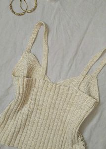 Sparkly Cream Knit Top