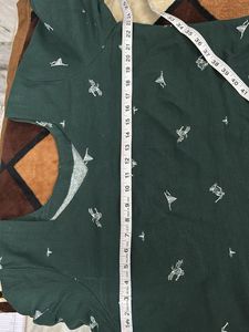 Green Bird Print Dress