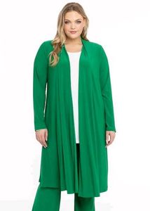 Chic Green Open Front Plus Size Shrug
