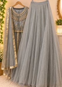 Elegant Grey Lehenga Choli with Embellishments
