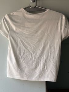 Cream Cropped T-Shirt