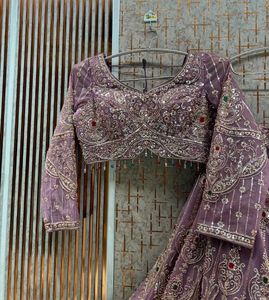 Exquisite Lavender Embroidered Lehenga Choli Set