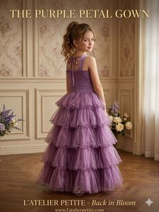 Beautiful Purple Flower Girl Dress