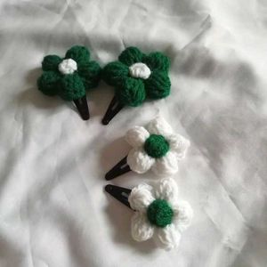 Handmade Crochet Flower Hair Clips