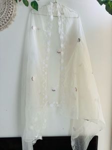 Off white pakistani front openA-line Suit pant set