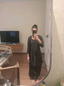 crepe salwar suit black