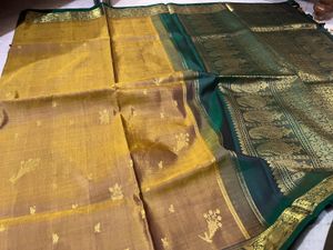 Kanchipuram Mustard Silk Saree