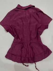 Stylish Purple Double-Breasted Top