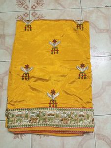 Yellow Embroidered Saree