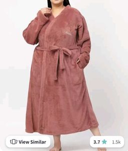 KLOTTHE Plus Size Woolen Bathrobe With Belt