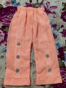 Peach Frock and Pants Set