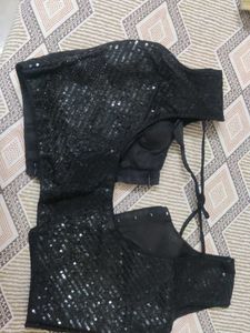 Sparkling Black Sequin Blouse