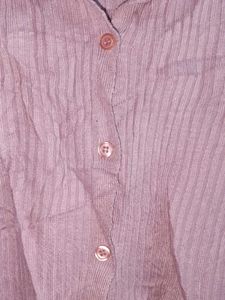 Lilac Ribbed Knit Cardigan Cropped